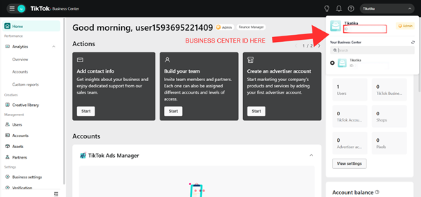 Tikasol TikTok Agency Business Center ID Location - Find TikTok business center ID, locate business center ID for Ads, TikTok agency business center guide